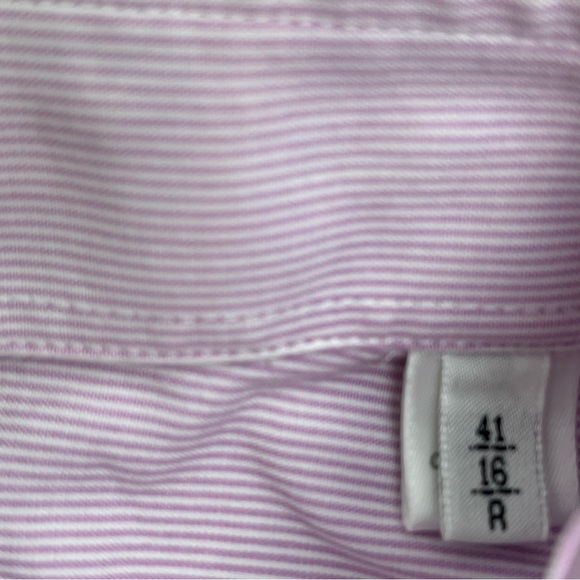 Armani Shirt Adult Neck 16 Large Purple Button Up Striped Double Cuff Luxury Men - Picture 8 of 14
